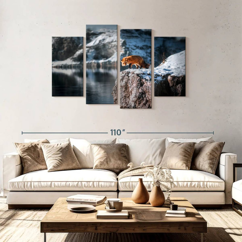 Brampt Fox On Cliff, 48"H x 75"W