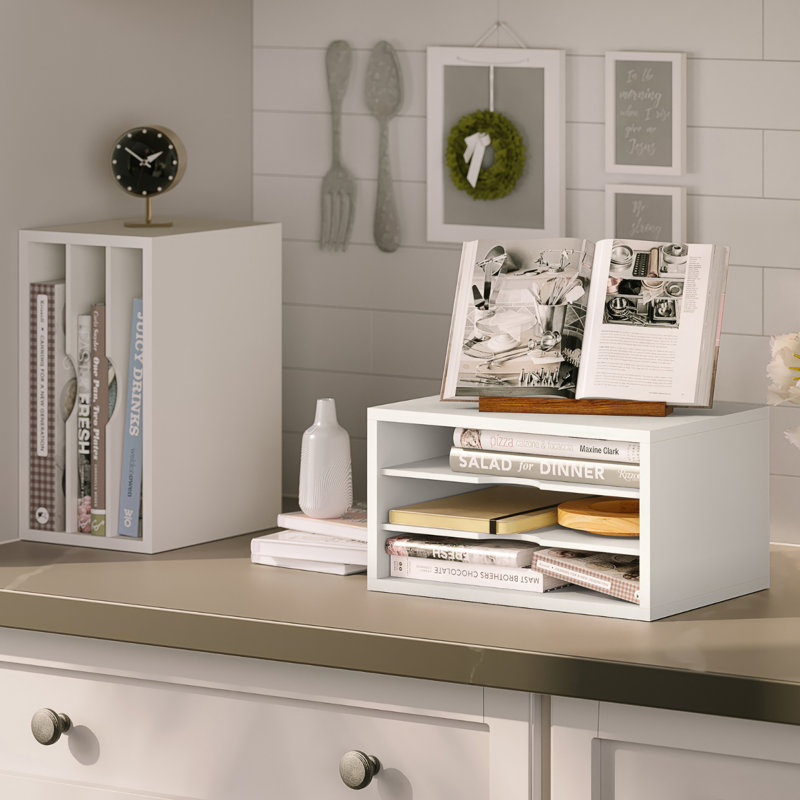 Logan 3 Tier Paper, Mail And File Organizer For Desk, White