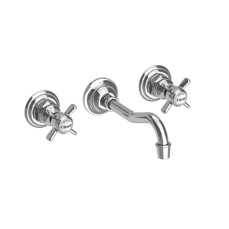 Fairfield Wall Mount Bathroom Faucet, Polished Chrome