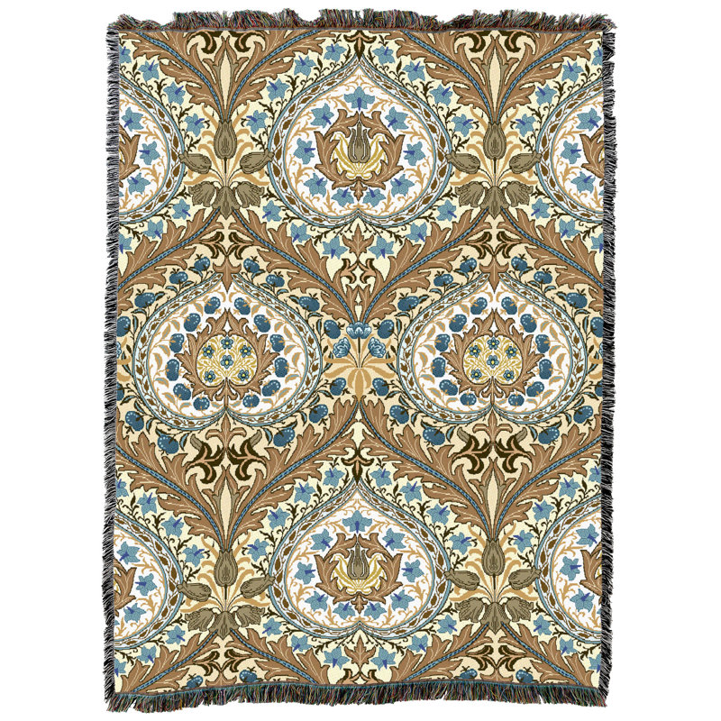 Couverture en malt Pure Country Weavers William Morris Eden - artisanat - jeté en coton tissé à la main - fabriqué aux États-Unis (72 x 54)