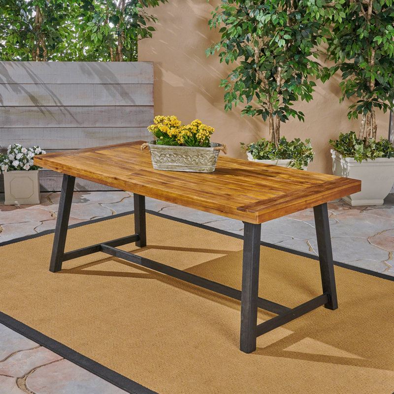 Table de salle à manger d'extérieur en bois d'acacia