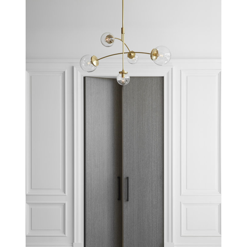 kate spade new york Prescott Medium Mobile Chandelier, Clear Glass, Soft Brass