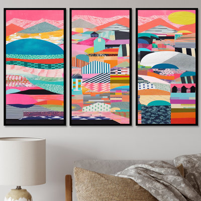Ensemble de salon mural Billerica - Collages abstraits