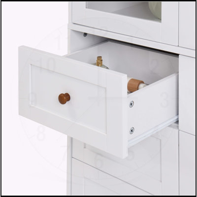 Armoire de rangement autoportante polyvalente en panneau de fibres à densité moyenne blanche pour diverses pièces
