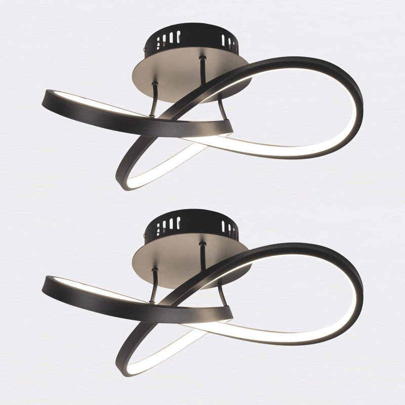 Cleophis LED Semi Flush Mount, Matt Black
