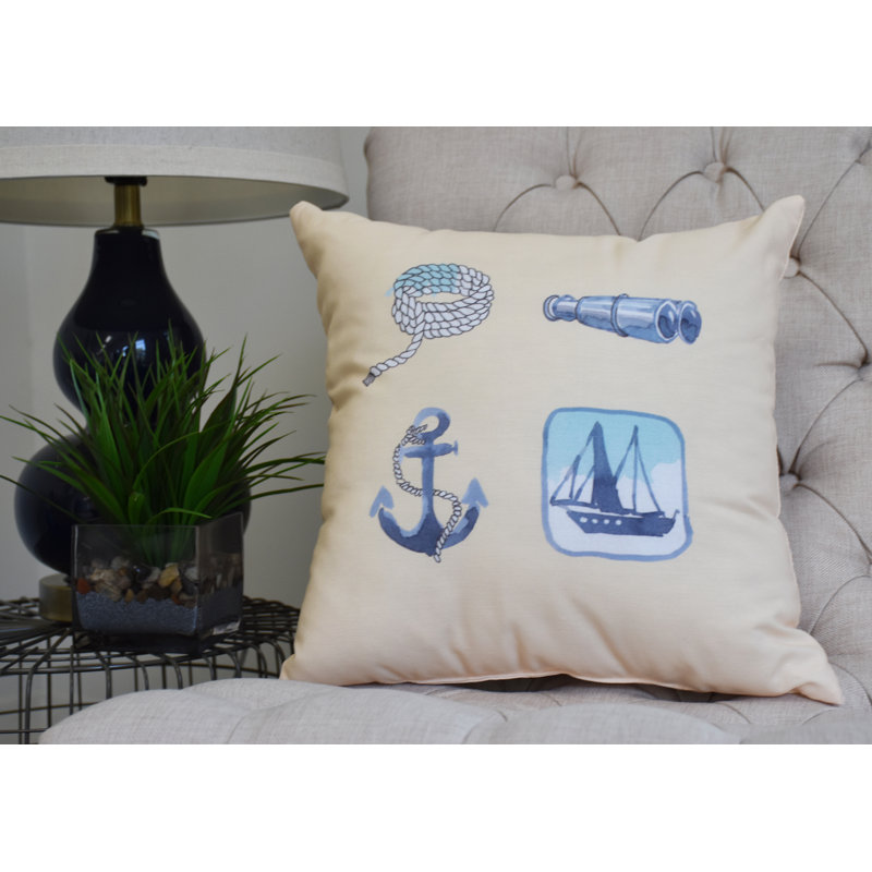 Housse et insert de coussin carré Nantucket, Jaune, 26 po x 26 po