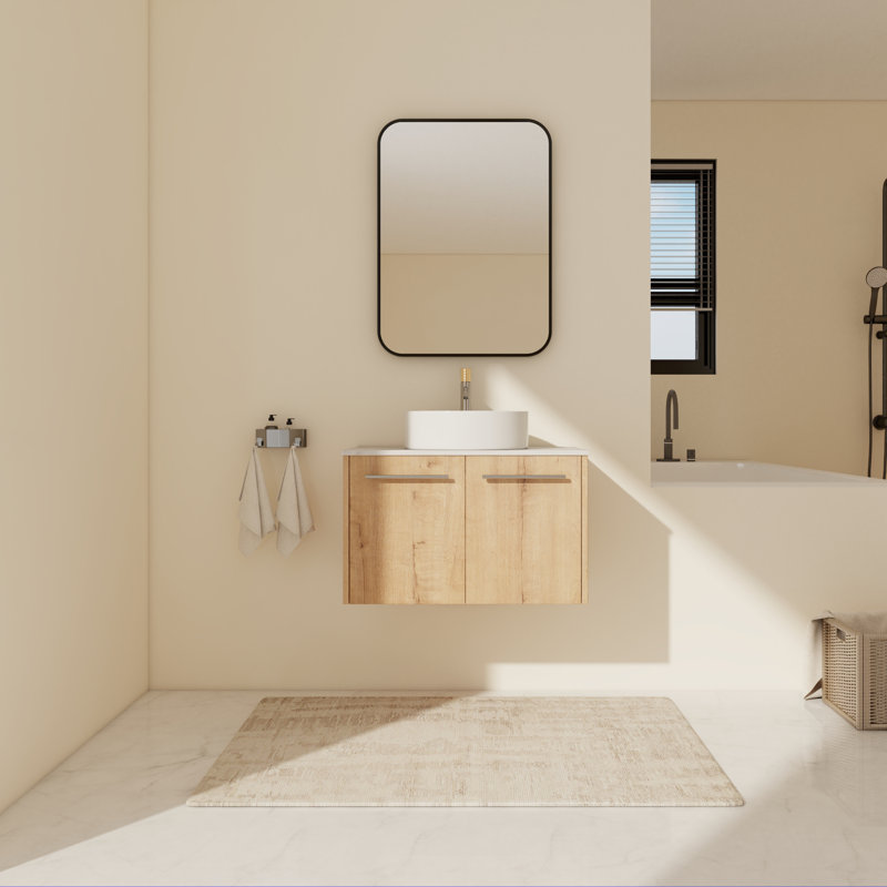 Meuble-lavabo mural simple avec plateau en céramique 29,53 po soudan