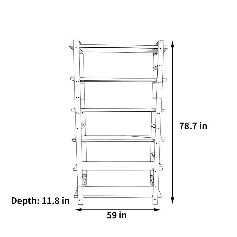 Bibliothèque classique et durable, H 78,7 po x l 59 po x P 11,8 po
