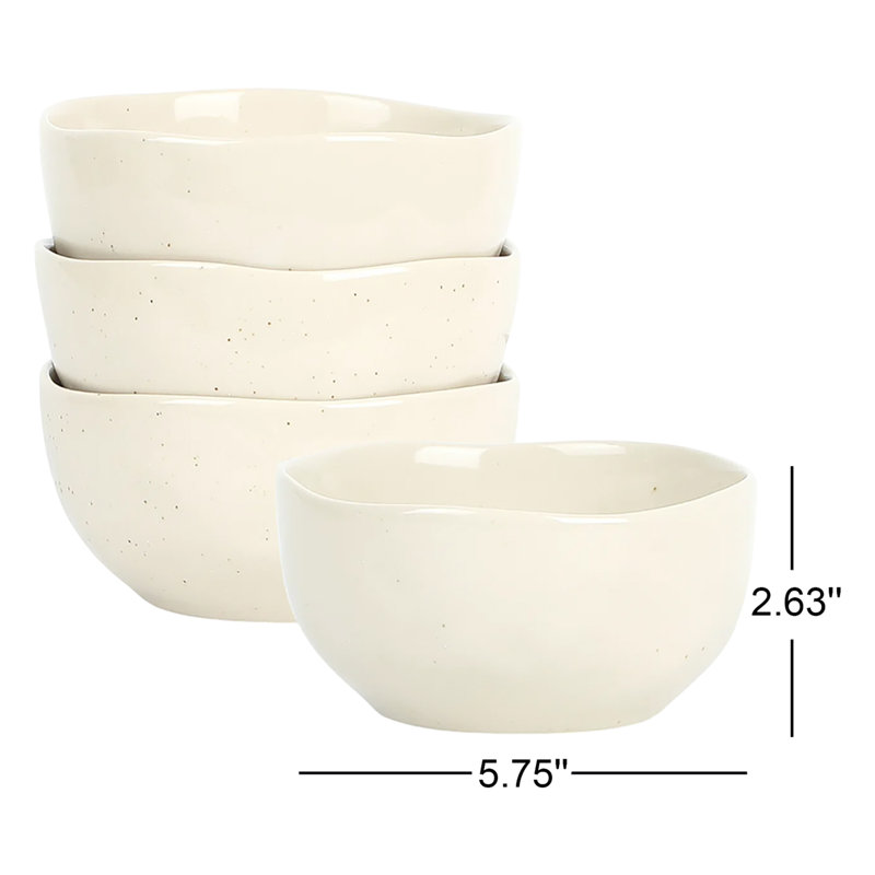 Stone Lain Mirella 4-Piece Bowl Set Stoneware, Beige