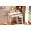 31.5'' Makeup Vanity Desk With Lighted Mirror, Luxury Dressing Table With 2 Drawers And 1 Cabinet, 3 Lighting Modes Available For Bedroom, White-Gold