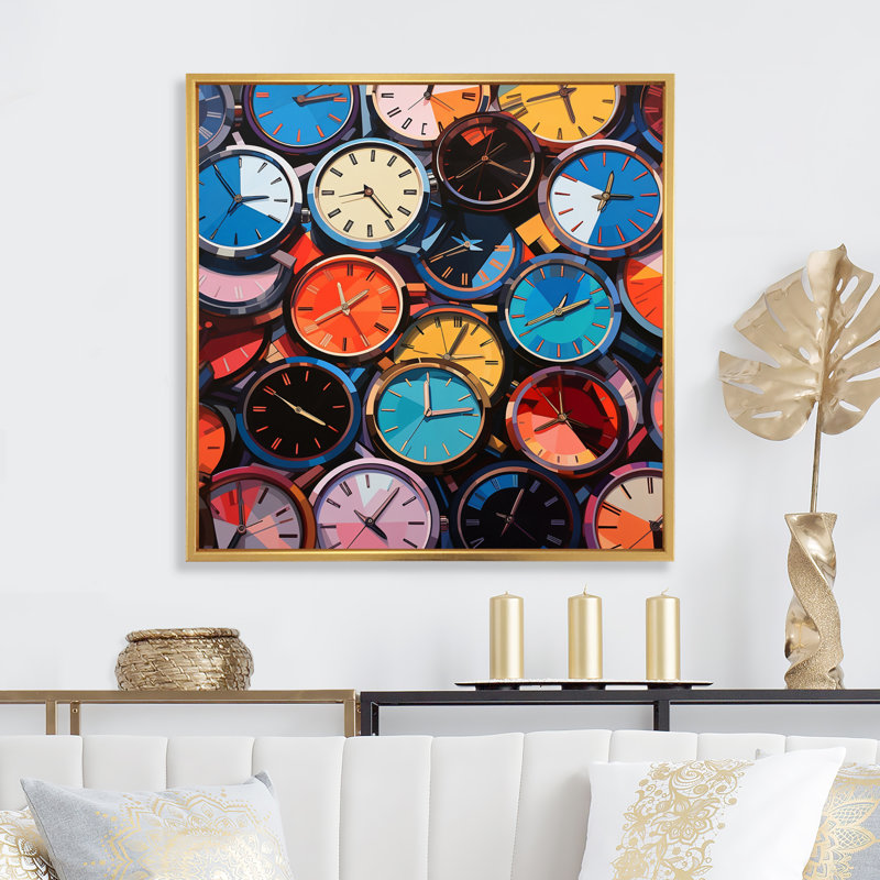 «Luxury Watches», art mural sur toile, Toile avec cadre flottant or, H 24 po x l 24 po x P 1 po