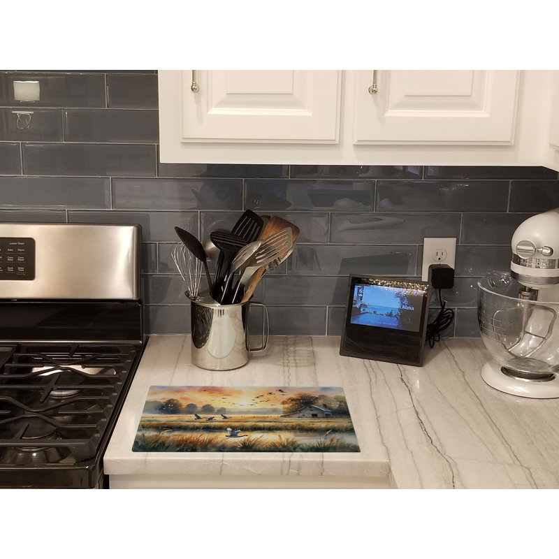 Geese in Flight Glass Cutting Board