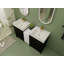 Meuble-lavabo autoportant avec lavabo en résine et armoires de rangement, avec porte à fermeture douce