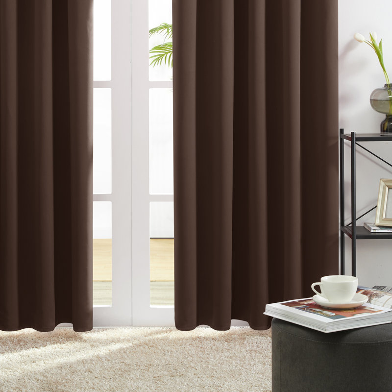 Harlowe Room Darkening Curtain Pair, 38" W x 84" L, Chocolate