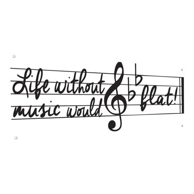 Life Without Music Metal Sign