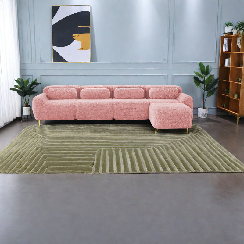Premium Plush Sectionals, Modular Pink Sofa For Living Room Comfort
