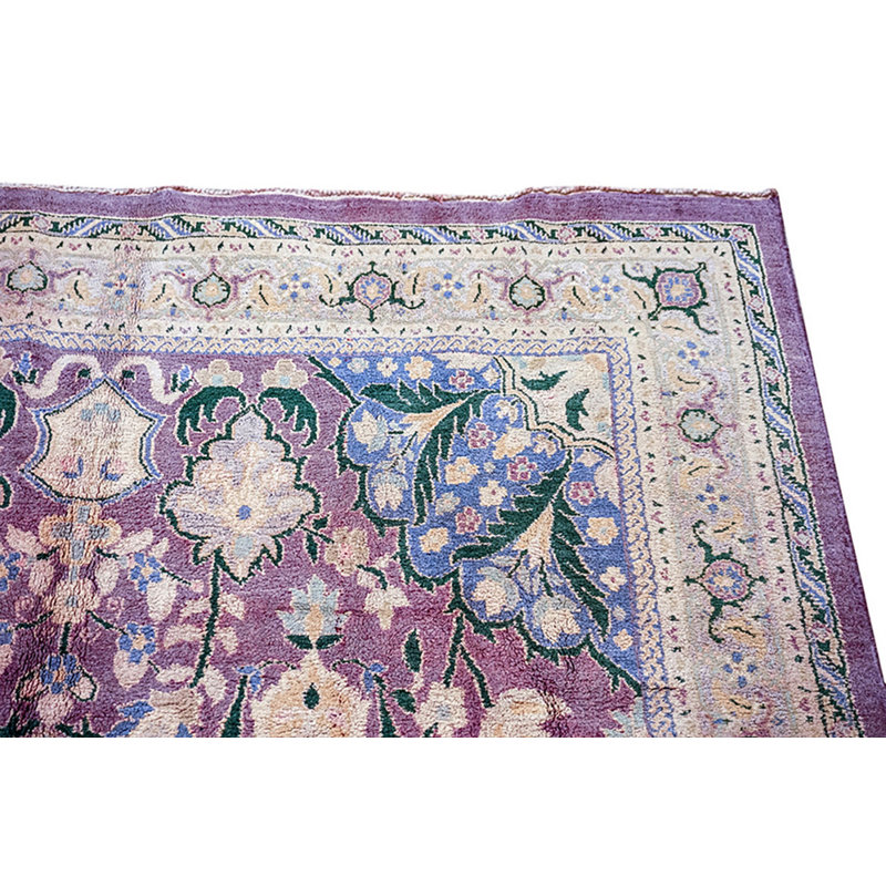 Antique Agra - Cotton Indian Floral, Medallion Knotted Rug