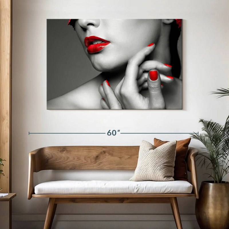 Pop rouge avec les yeux bandés, H 32 po x l 48 po