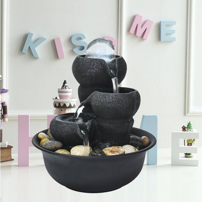 Blyth Weather Resistant Table Top Fountain with Light