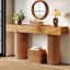 Console de ferme 63 po en bois brun avec porte d'entrée 63 po