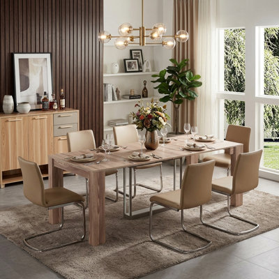 16.1'' to 94.9'' Extendable Rectangular Dining Table for 4-10 Seat, Multifunctional Extendable Console Table