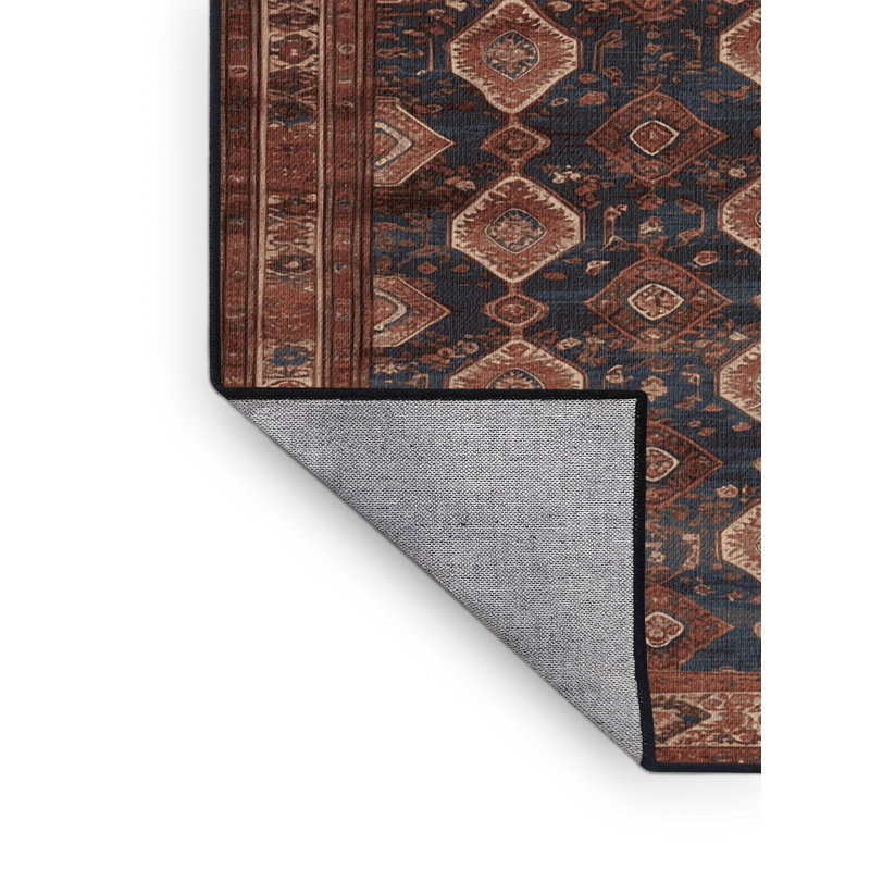Tapis brun lavable à la machine, Rond 5 pi