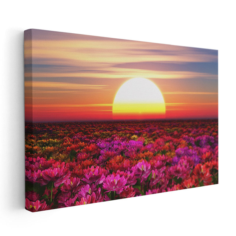 Floral Floral Sunset, H 32 po x l 48 po