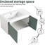 Meuble-lavabo de salle de bain avec lavabo en céramique - Meuble-lavabo mural 36 po, lavabo, décoration élégante, - Matériau