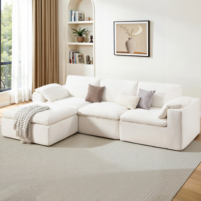 Modular Boneless Sectional Sofa, No-assembly Sectional/corner Couch, Chenille