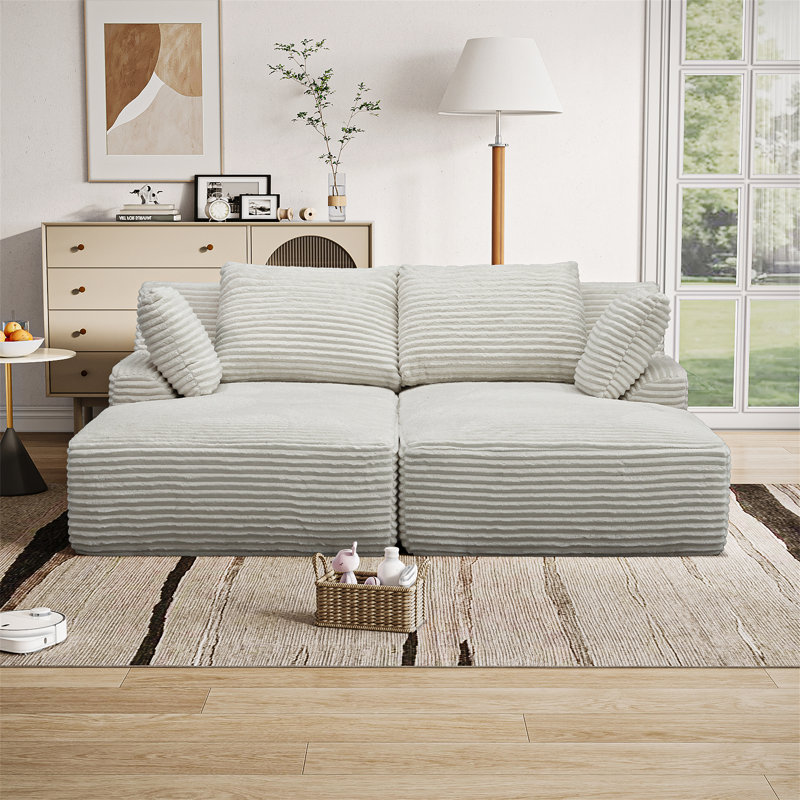 Double chaise longue surdimensionnée 77,8 po, Beige