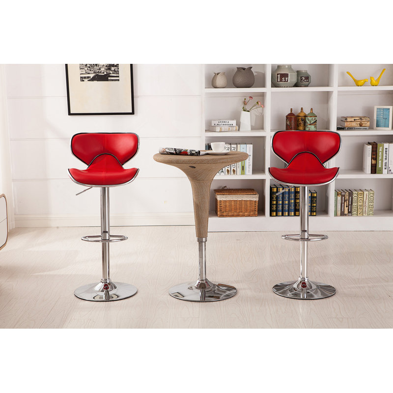 Ensemble de 2 tabourets de bar Upholstery Airlift, Rouge