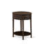 Ensemble de lit très grand 3 pièces - Structure de lit capitonnée moderne - Tête de lit tapissier en velours taupe brun et table de chevet à finition jacobine patinée-1288864460-1288864461