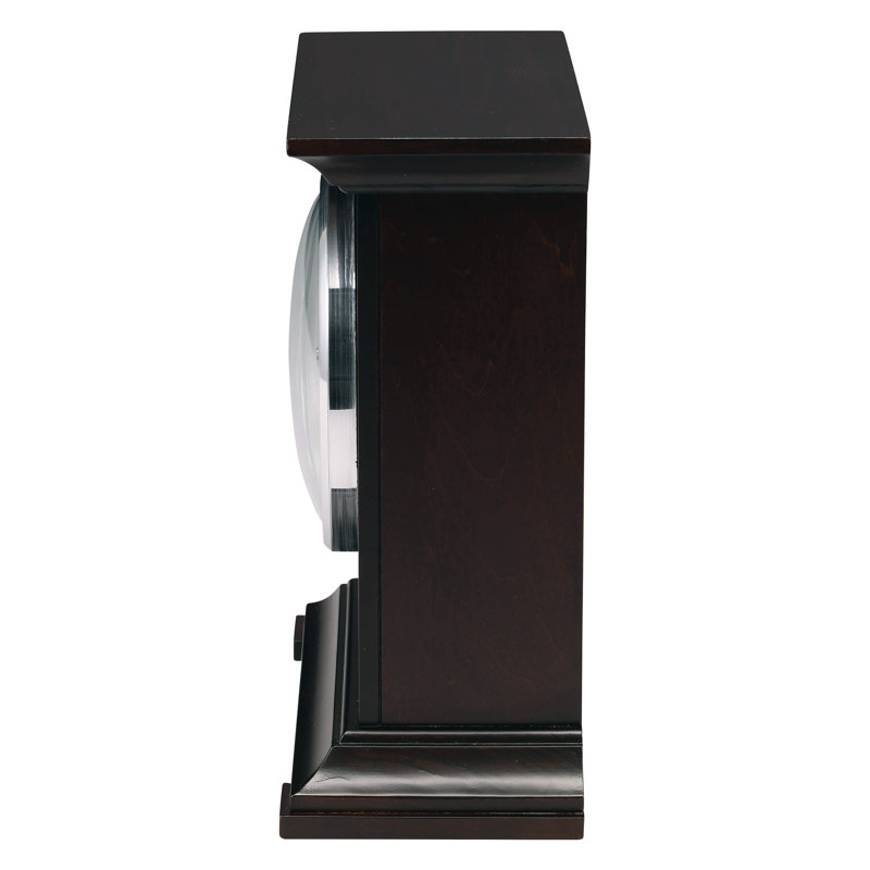Nell Traditional Analogue Quartz Movement / Crystal Tabletop Clock in Black Coffee/White/Satin Nickel