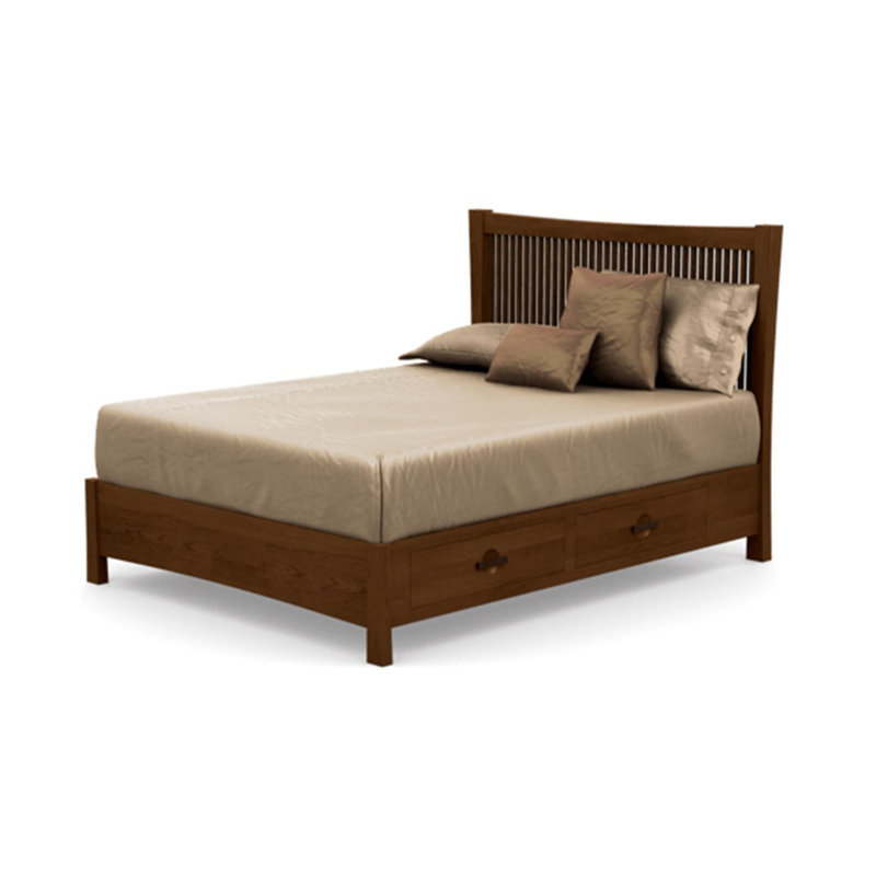 Berkeley Solid Wood Slat Storage Bed, Saddle Cherry, California King, Conventional