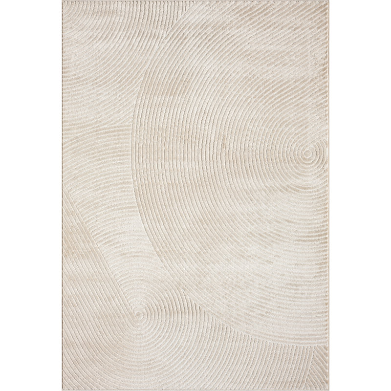 Abani Murtie NTL130B Beige Zen Reiki Circles Area rug, Rectangle 6' x 9'