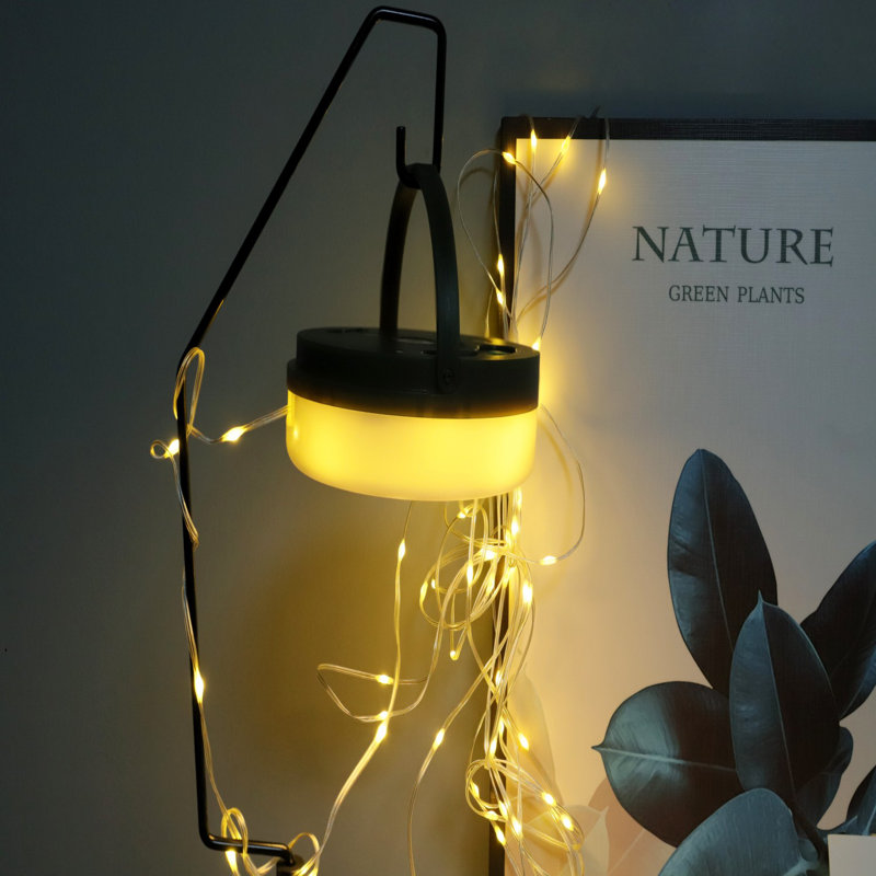 32 32 pi. 100 Leds chaudes, 8 modes avec banque d'alimentation et lampe de poche, charge USB-C pour le camping, les situations d'urgence, à l'extérieur
