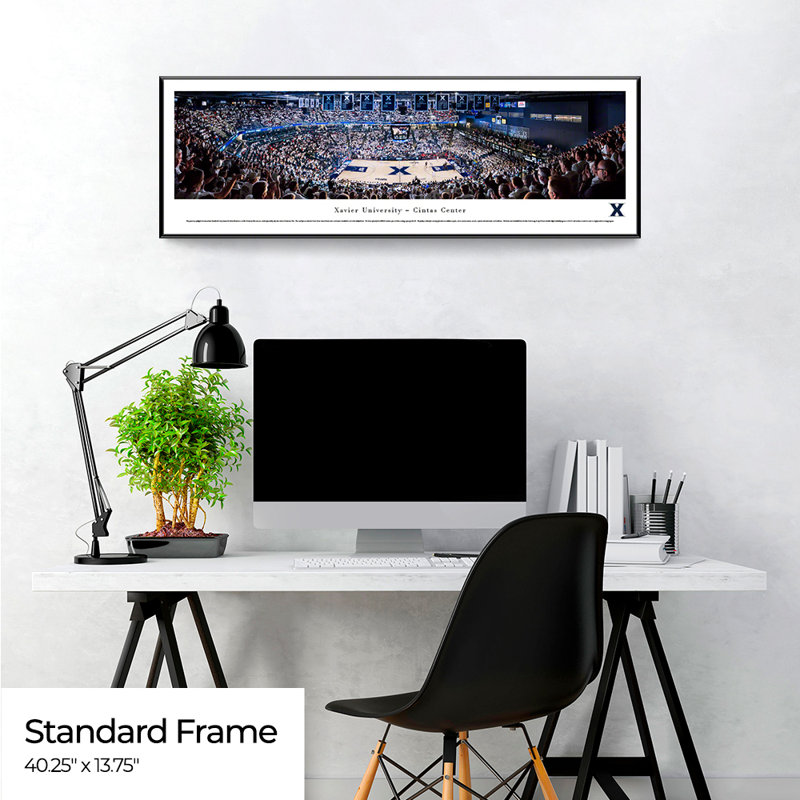 NCAA Xavier Basketball Panoramic Print, Black Floater Framed, 13.75" H x 40.25" W x 0.88" D