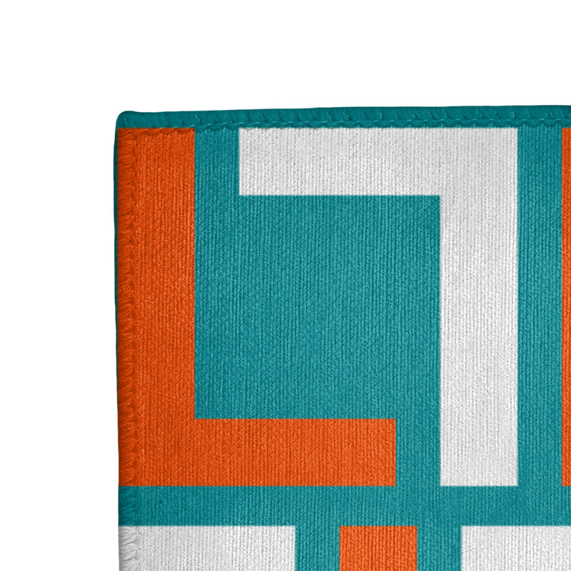 Tapis géométrique blanc cassé / orange / vert, Rectangle 9 pi x 12 pi
