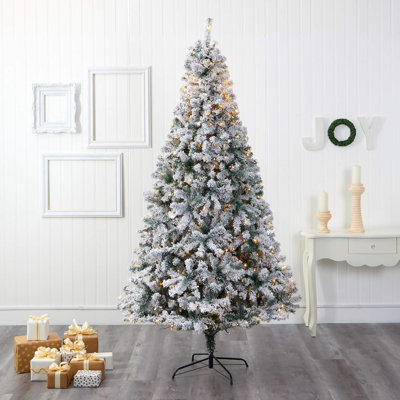 Home Imports Emporium Rock Springs Flocked Spruce Artificial Christmas Tree with LED Lights