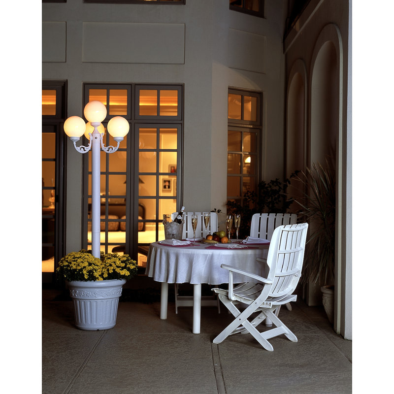 Lampadaire d'extérieur 80 po 4 lumières European, Blanc