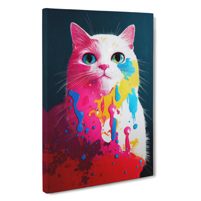 Cat In Paint No.1 - Wrapped Canvas