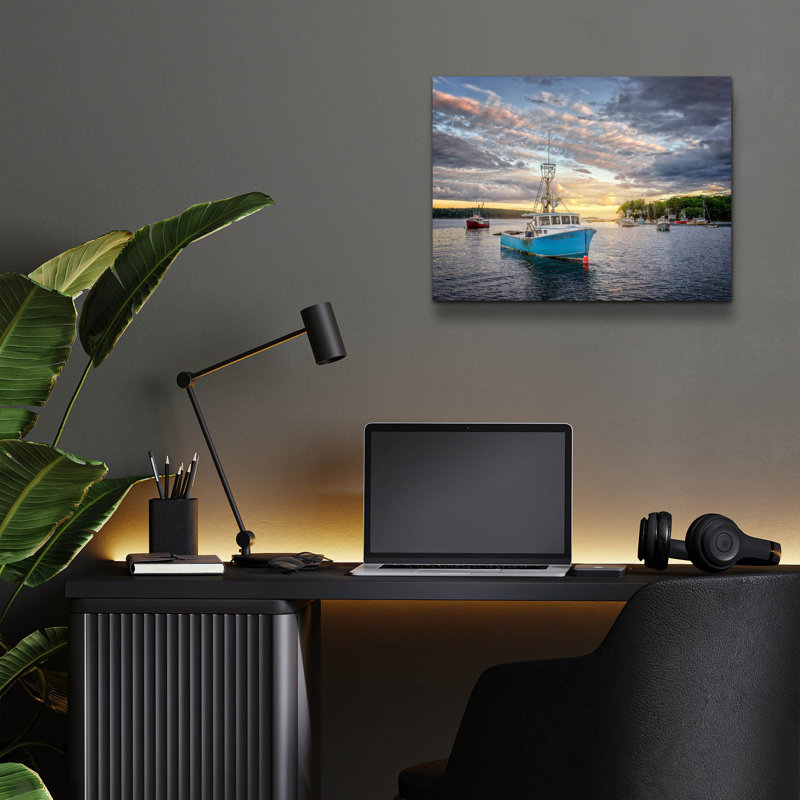 Art mural en verre Breakwater Bay «Safe Haven» par Rick Berk, H 12 po x l 16 po x P 0,13 po
