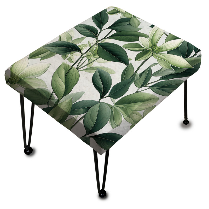 Green Plants Tropical Pattern - Tropical Rectangle Ottoman