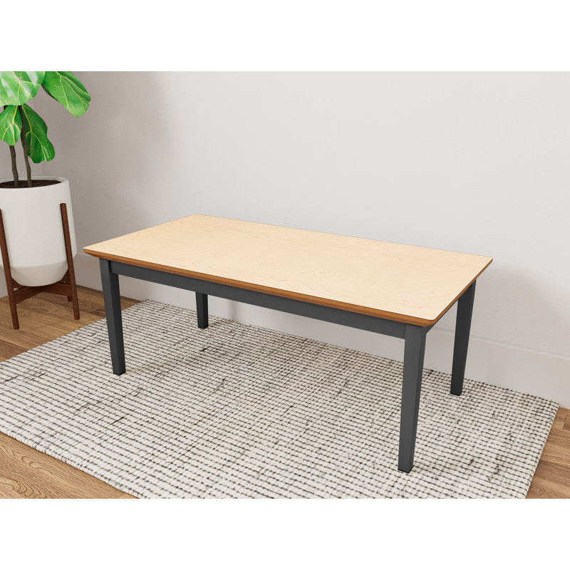 Table basse en acier Lenox, Chêne Naturel, Gris anthracite