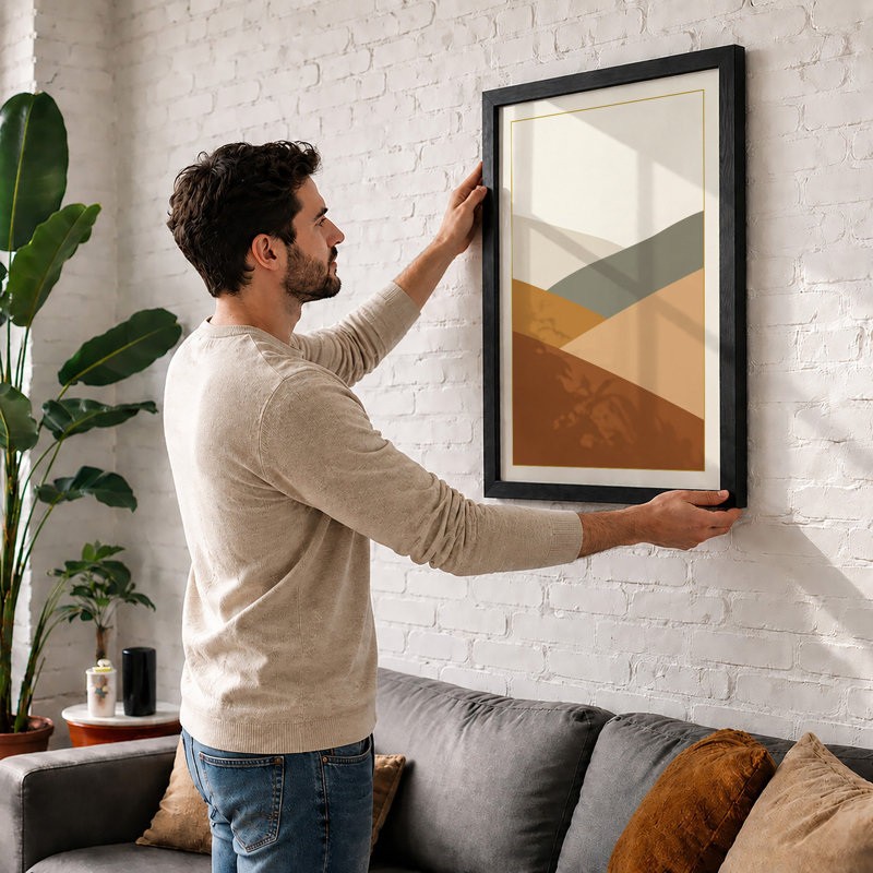 Earthbound Planes Minimalist - Framed Print, A2 - 59.4 x 42.0 cm, Black