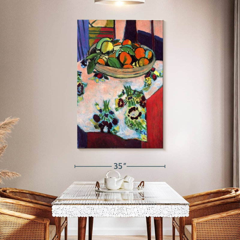 Yarlin Basket With Oranges, 51" H x 34" W