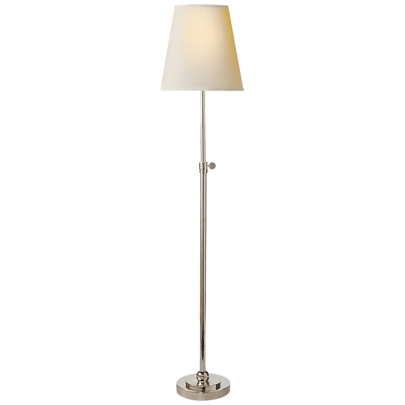 Thomas O'Brien Bryant 1 - Light Standard, Polished Nickel, Fabric