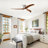 52" Flush Mount Ceiling Fan Solid Wood Blades Ceiling Fan With Light With Remote Control, Noiseless Reversible Motor, 6 Speed, For Patio Living Room, Bedroom,Indoor--(Stain Nickel)-125784136