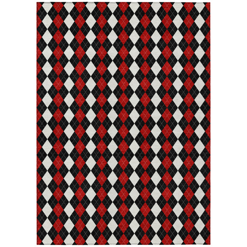 Machine Washable Indoor/Outdoor Xhevrie Black Rug, Rectangle 10' x 14'