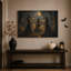 «Three Witches with Glowing Orbs In Moonlit Forest», art mural sur toile-379554221